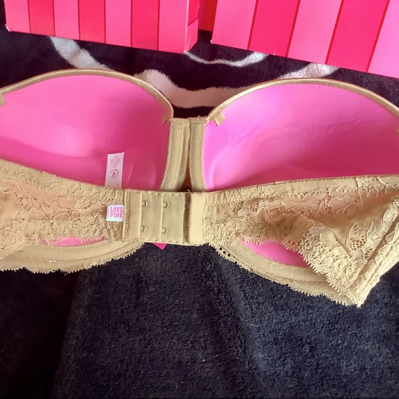 Pink Victoria’s Secret strapless bra lightly worn. - Picture 2 of 2